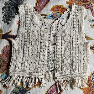 Rebellion Cream Crochet Knitwear